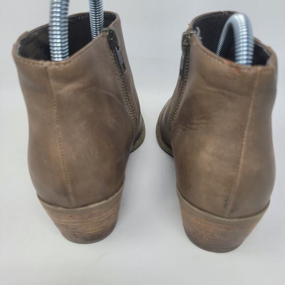 American Eagle Outfitters Booties Womens sz 7 Tan Chocolate Mocha Chunky Heels - Picture 8 of 9